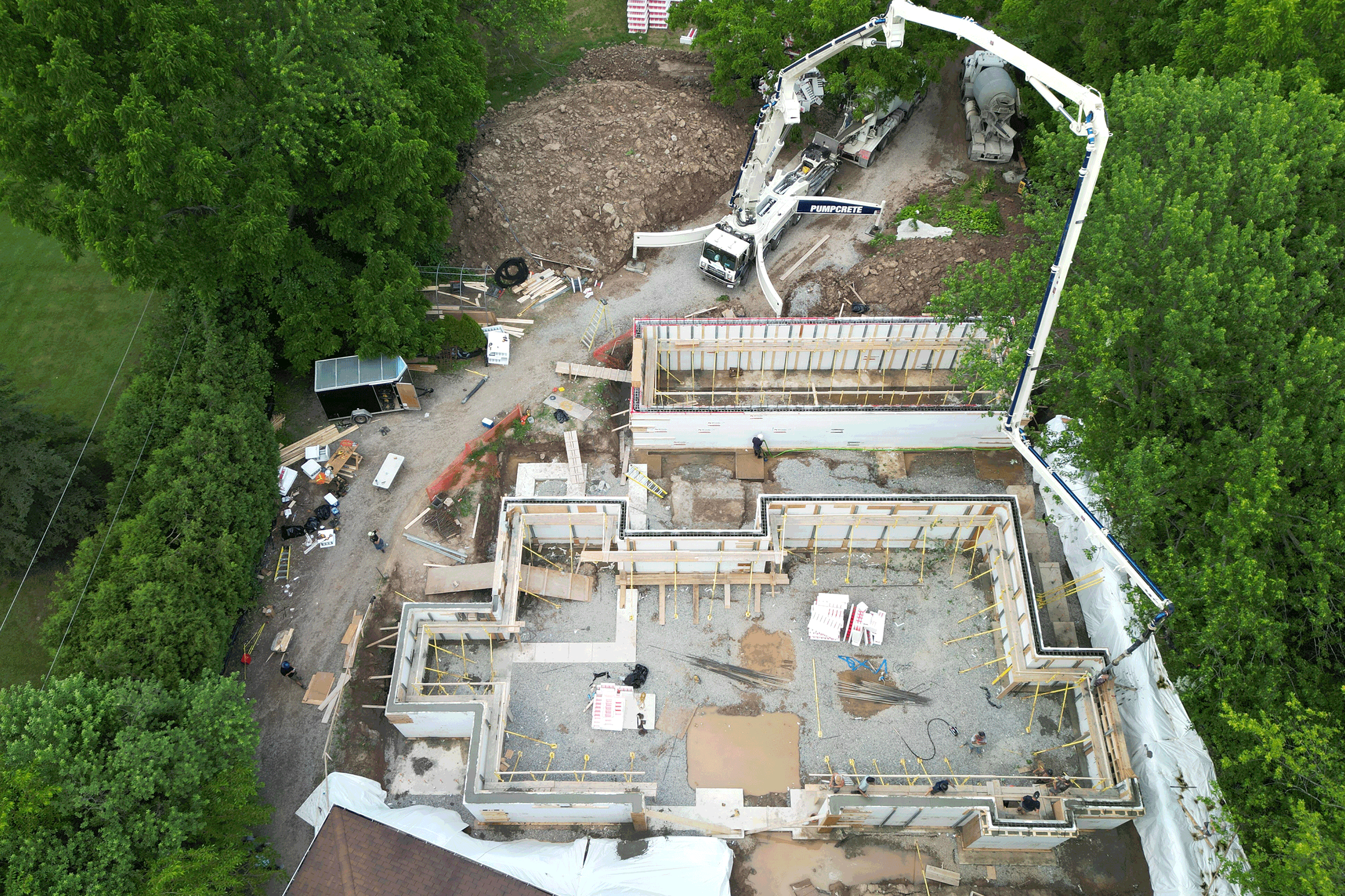 Formwork and ICF wall on site