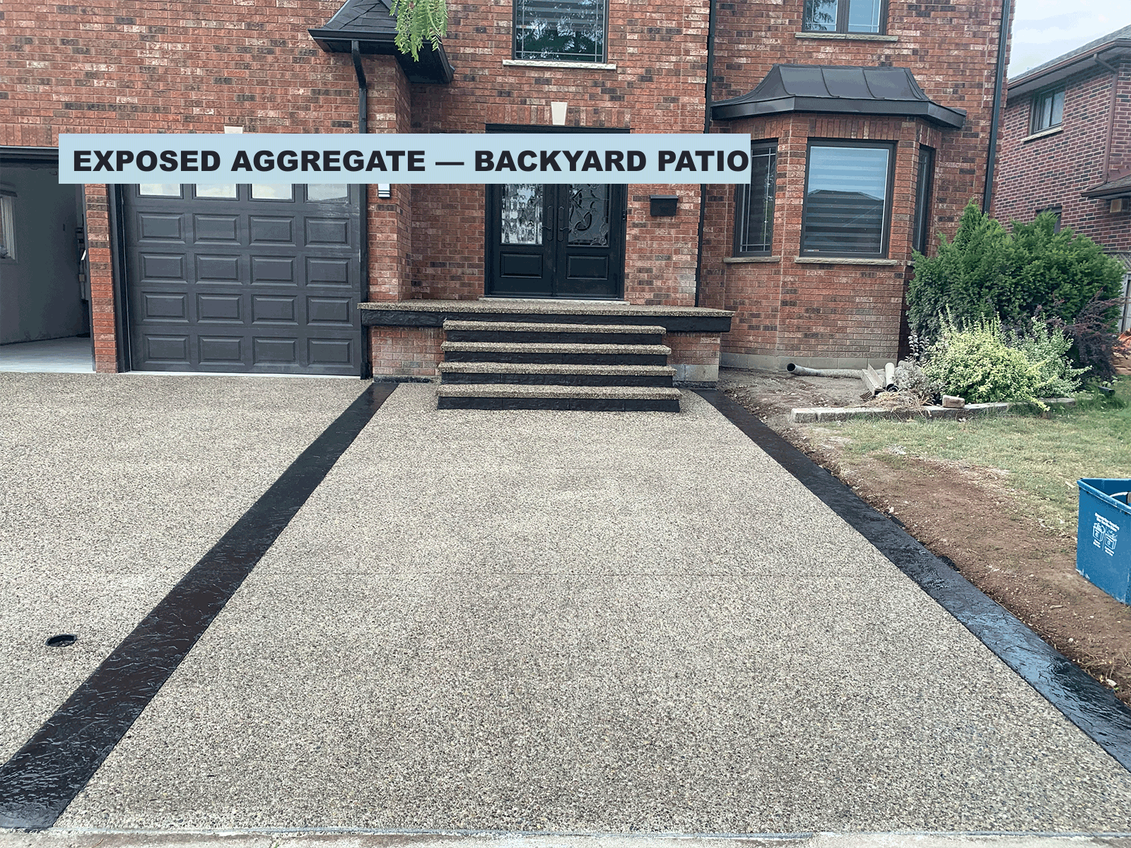 Exposed aggregate backyard patio
