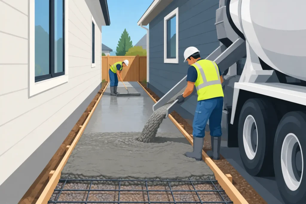 Concrete Pouring on Narrow Lots Done Right