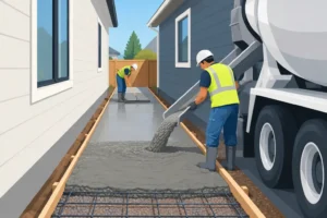 Concrete Pouring on Narrow Lots Done Right
