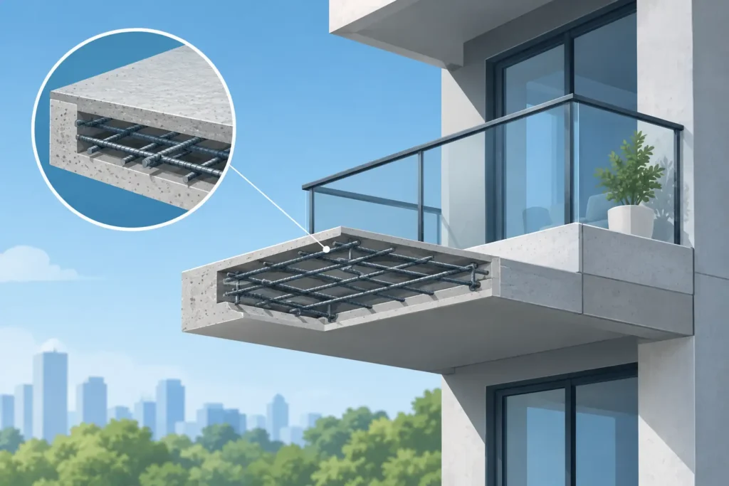 Engineered Concrete Balcony Slab Construction